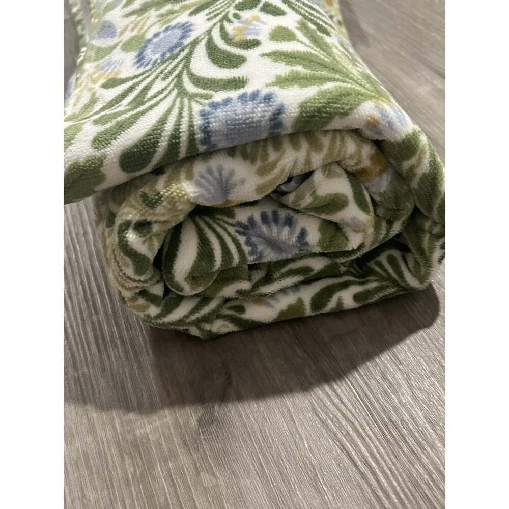 Morris & Co LUXURY BEACH POOL TOWEL OVERSIZED Botanical Green Blue Floral New